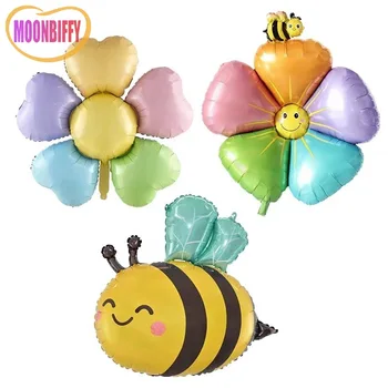 1 шт. воздушные шары с мультяшными животными, Большой красочный цветок, Пчела, Муравей, Богомол, насекомое, Гелиевый воздушный шар, украшение для детского душа, Дня Рождения, баллоны