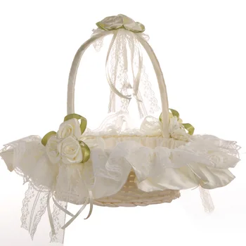 1 шт. Плетеная из бамбука кружевная корзина для цветов невесты для свадебного торжества Принадлежности для украшения вечеринки