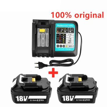 100% Оригинальная Аккумуляторная Батарея BL1860 18V 6000mAh Литий-ионная для Makita 18v Battery BL1840 BL1850 BL1860B LXT400 + Зарядное устройство