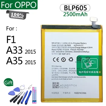 100% Оригинальный Аккумулятор BLP605 OPPO A33 A33T A33F A33W A33M F1 A35 2500 мАч Высококачественный Сменный аккумулятор
