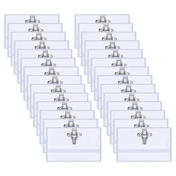 100 ШТ Горизонтальных держателей именных бейджей со вставками Fit Card, прозрачных