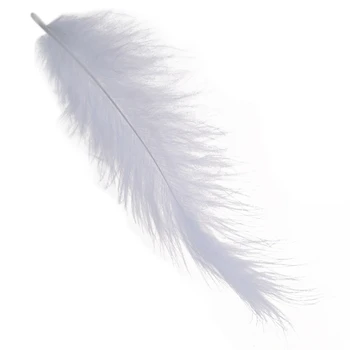 1000 X Огненных куриных перьев с заостренным хвостом, бархатные перья 10-15 см белого цвета