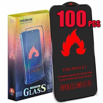 100шт Огнезащитная Защитная Пленка Из Закаленного Стекла Super 9H Для iPhone 15 Pro Max 14 Plus 13 Mini 12 11 XS XR X 8 7 SE