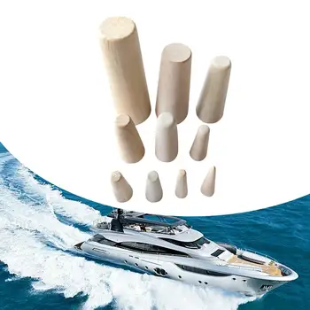 10x аварийных деревянных заглушек для лодки, проходящих через сливную пробку корпуса, простое в использовании коническое отверстие для заглушки