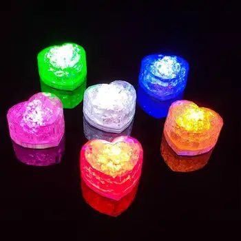 12 шт. разноцветных кубиков льда, светодиодный ночник, игрушка в форме сердца, светящиеся кубики льда, атмосферные украшения на 15-30 часов