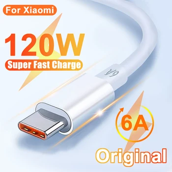 120 Вт Оригинальный Кабель USB C Для Xiaomi Mi 12 11 13 Pro Ultra QC 4.0 Провод Для Сверхбыстрой Зарядки Redmi Note 12 Turbo 11 10 Poco X5 Pro