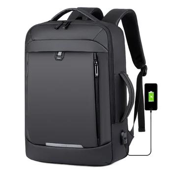 17-дюймовый деловой рюкзак для ноутбука, водонепроницаемый Ноутбук для мужчин, сумка для школьных книг, Расширяемые Многофункциональные мужские рюкзаки с USB-зарядкой