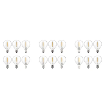 18 шт. сменных светодиодных ламп G40, винтовая база E12 Небьющиеся светодиодные лампы-глобусы для солнечных гирлянд Теплый белый