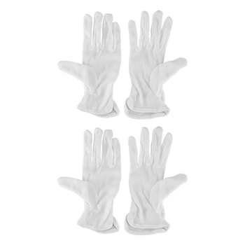 2 пары защитных противоскользящих белых хлопчатобумажных рабочих перчаток для вождения