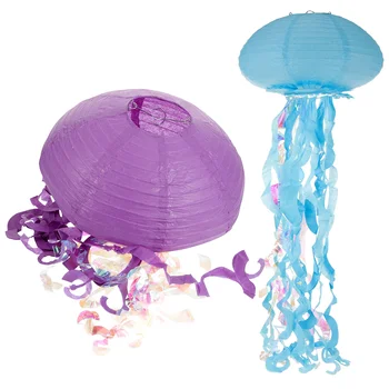 2 предмета, подвесной фонарь в виде медузы, украшение комнаты, бумажные фонарики, украшения для вечеринки, ребенок