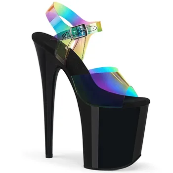 20-сантиметровые сексуальные женские босоножки для танцев на шесте на высоком каблуке с открытым носком, модельные босоножки для подиума в ночном клубе, модельная обувь для Т-шоу