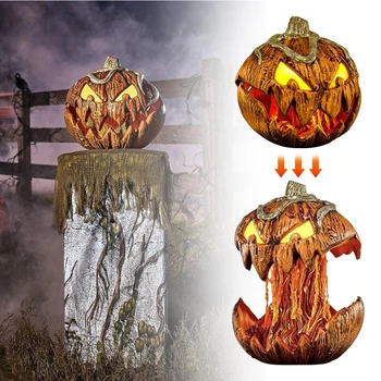 2023 Новинка для Аниматроника Spirit Halloween Gourdo, Halloween Rise and Fall Издает Ужасающий Звук Тыквенная Голова Halloween Decor