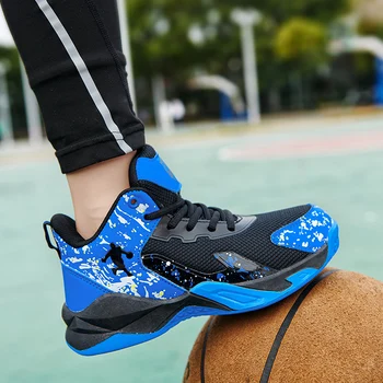 2023 Новые Детские кроссовки, Модная Спортивная Баскетбольная обувь Для мальчиков, Удобная Детская обувь, Сетчатая Дышащая Детская обувь