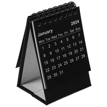 2024 Мини-настольный календарь из стоящей бумаги, Портативные украшения для дома, Креативный Ежедневный Офис