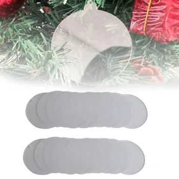 20шт Прозрачных пустых акриловых круглых пластин, подвески в виде Рождественской елки, брелки для ключей DIY, подарочные этикетки 75x2,5 мм