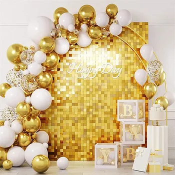 2шт Фоновые панели с золотыми блестками для свадьбы, вечеринки, детского душа, декора стен, мерцающих лазерных фонов, занавеса 30x30 см