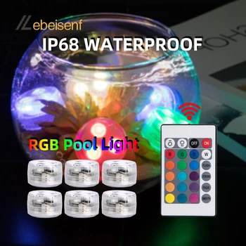 3 Светодиода Подводный Свет 16 Цветов RGB IP68 Водонепроницаемый Свет Для Бассейна 24 ключа Дистанционного Управления Погружные Фонари Для Пруда Ваза