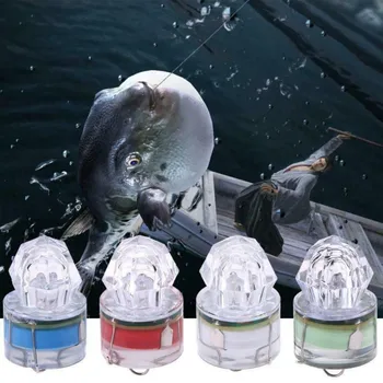30/50/100шт Мини-светодиодная рыболовная приманка, алмазная светодиодная глубокая подводная приманка, вспышка, рыболовная приманка, лампа IP65, водонепроницаемая