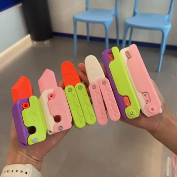 3D Морковный гравитационный нож, игрушка-непоседа, Детская карточка для снятия стресса, Маленькая игрушка из пластика с 3D-печатью