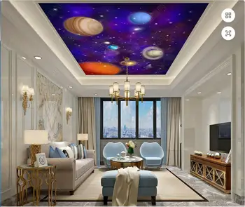 3d потолочная фреска обои на заказ фото Звездное небо Потолок, космическая планета, Галактика Обои для гостиной для стен 3d домашний декор
