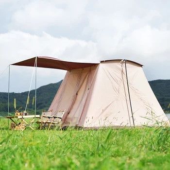 4-сезонная палатка для кемпинга на открытом воздухе, изготовленная из наружной навесной палатки из ткани Оксфорд премиум-класса с сеткой и сверхширокими дверцами, Палатки-укрытия