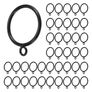40 упаковок металлических колец для занавесок с внутренним диаметром 1,5 дюйма (38 мм), кольца для занавесок с проушинами для драпировки - черный