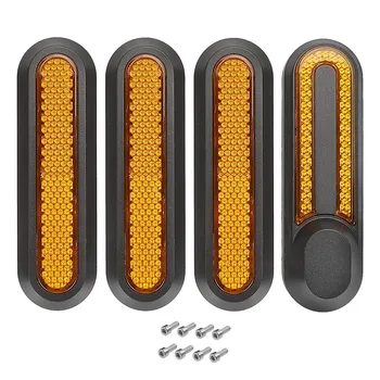 4шт Отражатель для скейтборда 98*28 мм ABS Желтый/красный Для-Xiaomi M365 Pro Pro2 1S Электрический Отражатель для скутера Ночное предупреждение Призматический