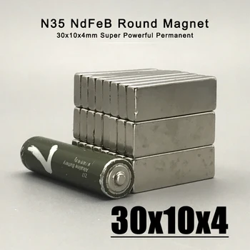 5/10/20/50шт неодимовый материал 30x10x4mm 30*10*4 магниты NdFeB N35 мм, сильный блочный магнит, Магнитные материалы Imanes