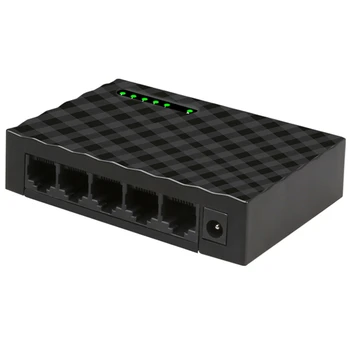 5-портовый сетевой коммутатор, 4-проводной разветвитель RJ45 Gigabit Ethernet 1000 Мбит/с, сетевой коммутатор-концентратор для настольных ПК, штепсельная вилка ЕС, черный