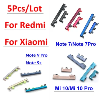 5 шт./Лот, Для Xiaomi Mi 10 Pro Redmi Note 10 Pro Note 7 Pro Note 9S 9 Pro Боковая Клавиша включения + Кнопка регулировки громкости Запасные Части