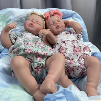 50 см Готовые Куклы Reborn Baby LouLou Twins Girl Реалистичные Силиконовые Виниловые Новорожденные 3D Кожа Видимые Вены DIY Игрушки Для Девочек