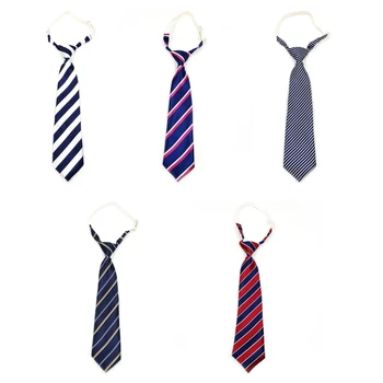 50JB Женский галстук Японская школьная форма Регулируемые полосатые галстуки, предварительно завязанные