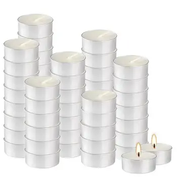 50шт чайных свечей Tealight Бездымного европейского горения без запаха продолжительностью 4 часа для фестиваля, свадьбы, домашнего декора, Рождества