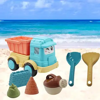 7 шт./компл. Детские песочные игрушки, твердые детские пляжные игрушки, Мультяшный грузовик, новинка для малышей, детские пляжные игрушки, детские принадлежности