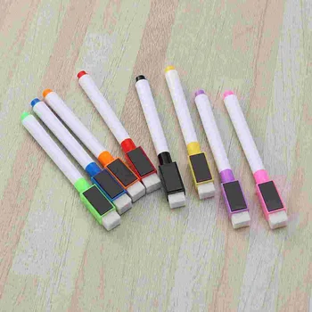 8 шт. красочных магнитных маркеров с магнитным колпачком и ластиком Разных цветов, школьные принадлежности, детская ручка для рисования, идеально подходит для