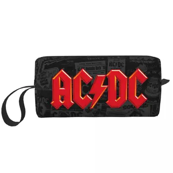 AC DC Винтажная косметичка в стиле хэви-метал-рок, женская мода, косметичка большой емкости, косметички для хранения косметики, сумки для туалетных принадлежностей