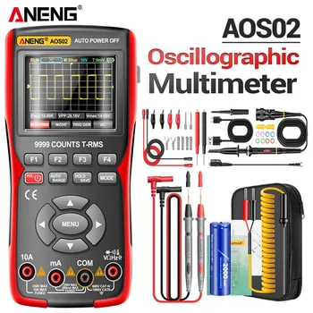 AOS02 Цифровой осциллограф Транзисторный Тестовый мультиметр 48 МС/с Частота дискретизации 10 МГц Поддержка аналоговой полосы пропускания Хранение формы сигнала