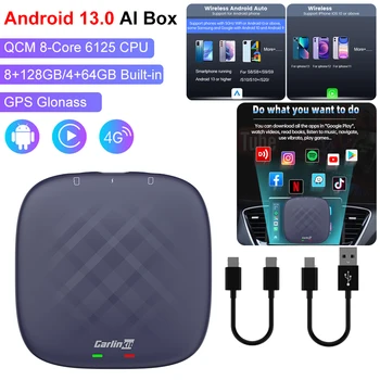 CarlinKit 8 + 128G CarPlay Ai Boxes Беспроводной Адаптер Android и Apple QCM 8-Ядерный Интеллектуальный Модуль С Процессором 6125 Для OEM-Проводных CarPlays