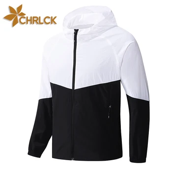 CHRLCK, мужские ветрозащитные куртки для пеших прогулок, рыбалки, Карманы на молнии, Солнцезащитная одежда, мужские ветровки с дышащей кожей, защищающие от ультрафиолета