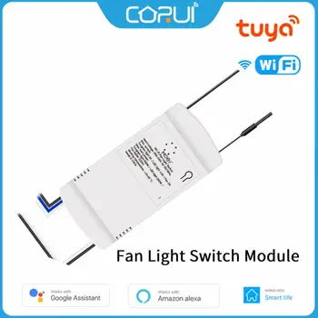 CORUI Tuya WIFI + RF433 Умный переключатель вентилятора Модуль Smart Life Switch 3-ступенчатый регулируемый переключатель вентилятора для Alexa Google Home