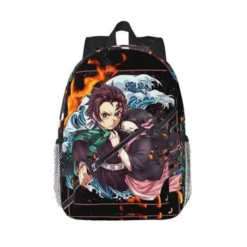 Demon Slayer - Kimetsu No Yaiba, рюкзак для подростков, Повседневная школьная сумка для студентов, рюкзак для ноутбука, сумка через плечо большой емкости