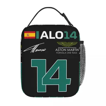 F1 Фернандо Алонсо 14 Испанский гонщик, Термоизолированные сумки для ланча, Рабочая переносная коробка для ланча, термоохладитель, Ланч-бокс