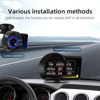 F15 Автомобильный Головной Дисплей HUD Дисплей OBD2 GPS Двойная Система Автомобильный Датчик Спидометр Функция Сигнализации Автомобильные Электронные Аксессуары