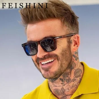 FEISHINI Beckham, Ретро Солнцезащитные очки знаменитостей, Мужские Поляризованные Винтажные Качественные Брендовые Дизайнерские очки для рыбалки, Женские очки для вождения UV400
