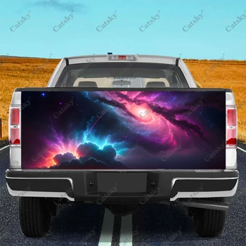 Galaxy Stars Space Обертывание задней двери грузовика Материал профессионального класса Универсальный Подходит для полноразмерных грузовиков Всепогодный Автомойка Безопасная