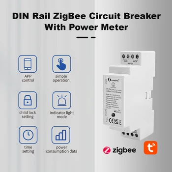 GLEDOPTO ZigBee 3,0 Автоматический выключатель на Din Рейке Измеритель Мощности Монитор Энергии Tuya Smart Life App Control Настройка Таймера Отображения мощности