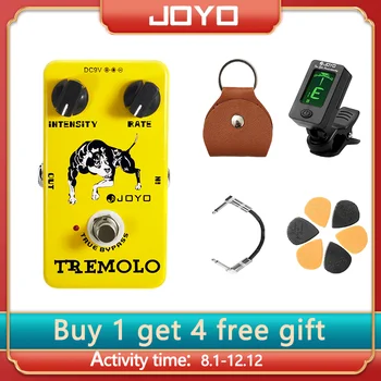 Joyo JF-09 гитарная педаль tremolo tremolo stompbox классические ламповые усилители ручка интенсивности и частоты звука, тон и вибрация легко регулируются