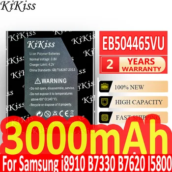 KiKiss EB504465VU Аккумулятор для Samsung I5700 S8500 S8530 W799 I5800 I5801 B7330 I8700 I329 B7620 3000 мАч Batterij