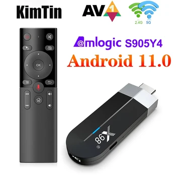 KimTin Mini PC X98 S500 Stick 4K TV Stick Mini Android 11 4GB 32GB Amlogic S905Y4 Четырехъядерный 5G 2.4G Wifi BT 1080P 4K TV Dongle