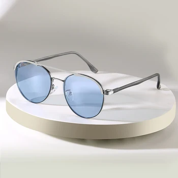 KIYO, Новая мода, женские Классические Круглые солнцезащитные очки из нержавеющей стали, Поляризованные солнцезащитные очки 7007